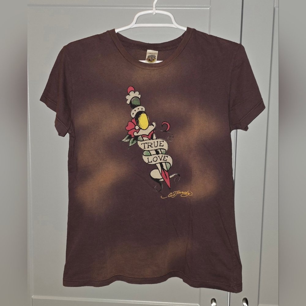 Don Ed Hardy Juniors Graphic T-Shirt Large Y2K Tattoo Style Tee